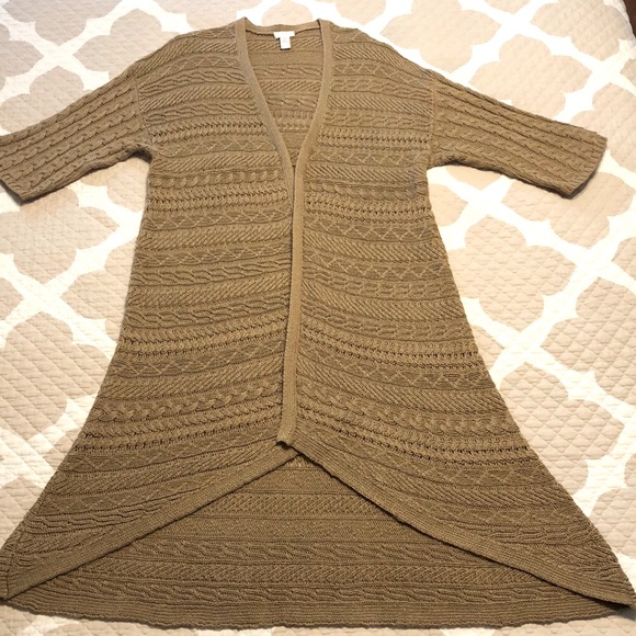 Chico’s 46”Long CableKnit Cardigan Sweater-💯% Cotton_PreOwned Perfect Condition - Picture 2 of 11